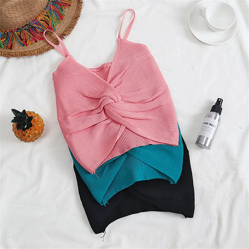 Женский трикотажный жилет на бретельках GLAUKE летний пикантный универсальный