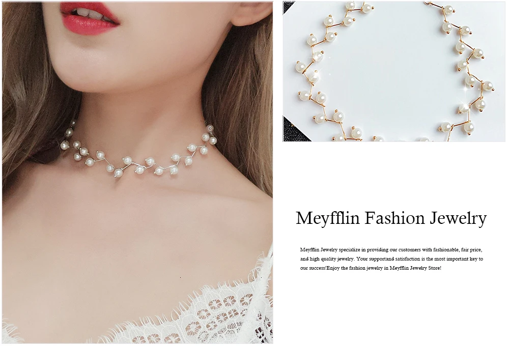 Meyfflin корейское колье из искусственного жемчуга ожерелье s& Кулоны Трендовое массивное ожерелье для женщин модное ювелирное изделие Perlas