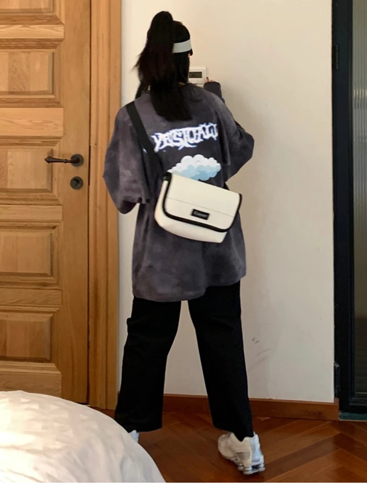 Осень/зима новый корейский стиль колледж Стиль галстук Краска Круглый вырез