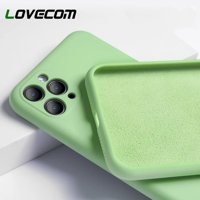 Защитный чехол LOVECOM для камеры iPhone 11 Pro Max Оригинальный жидкий силиконовый гибкий