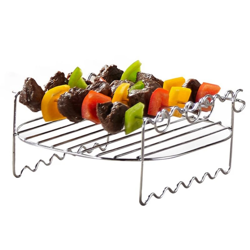 

Double Layer Rack for Airfryers Household Air Fryer Double-layer Air Fryer Rack Grill Barbecue Supplies 22CM Five-needle Round x