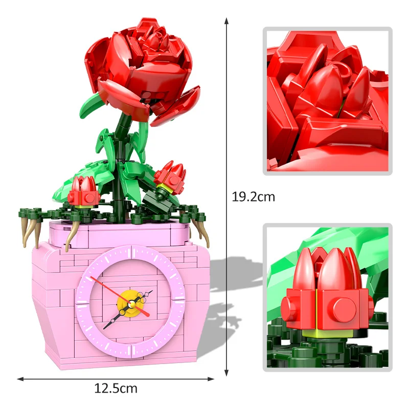 

260 Pcs City Home Potted Plants Clock Ornament Model Building Blocks Creator DIY Friends Bricks Educational Toys For Girls Gifts