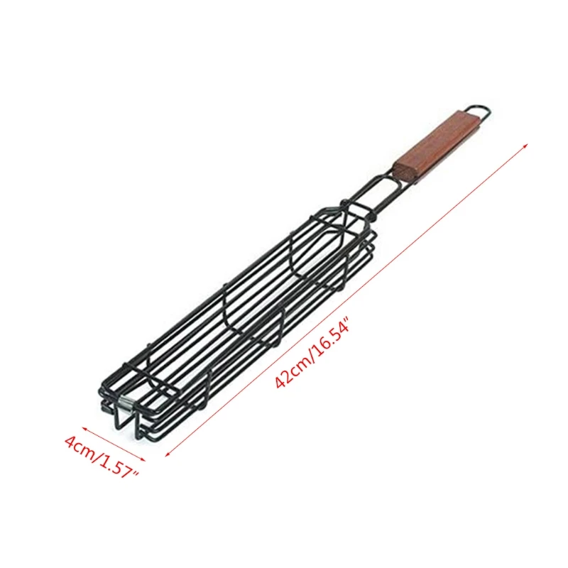 

BBQ Kabob Grilling Basket Skewers Rotisserie Kebab No Stick Basket Cooking BBQ G