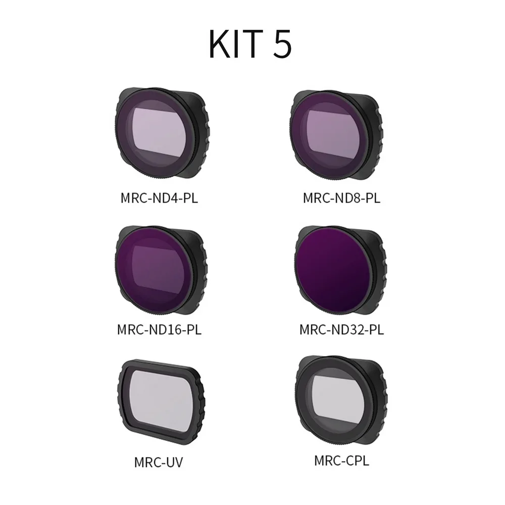kit 5 OSMO карманный фильтр для камеры CPL/UV/ND 4 8 16 32/ND 4 8 16 32PL набор фильтров нейтральной плотности для DJI Osmo Карманный оптический стеклянный объектив - Цвет: kit 5