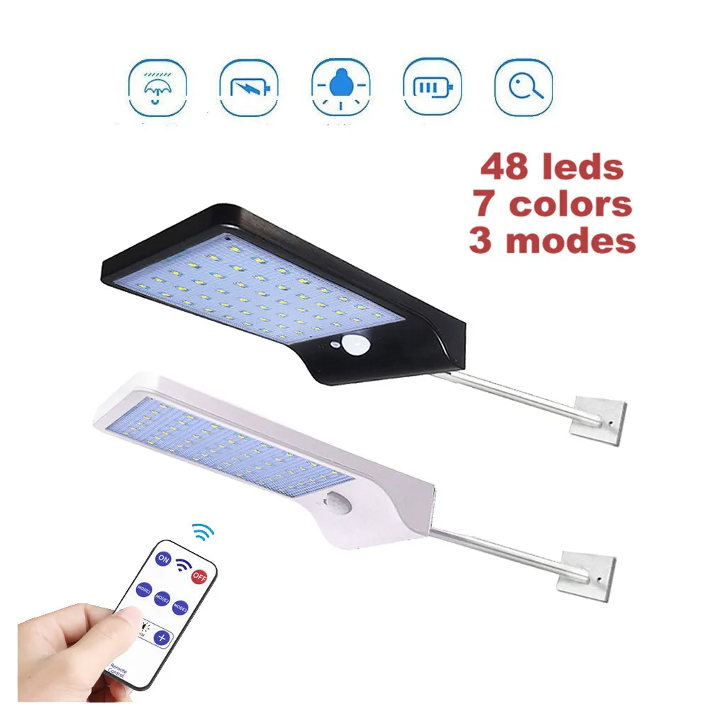 48 светодиодов солнечный светильник водонепроницаемый датчик движения настенный