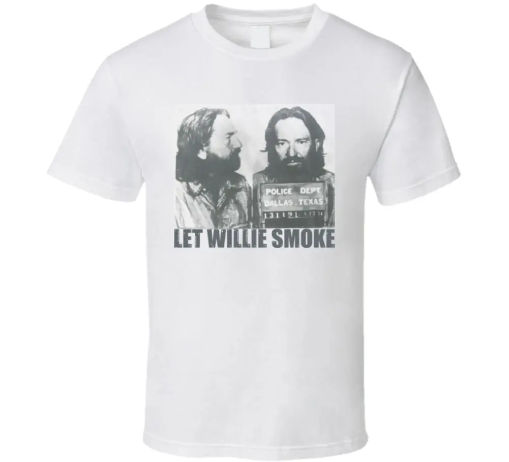 Let Willie Nelson дымовая кантри сорняков забавная Футболка мужская футболка с коротким