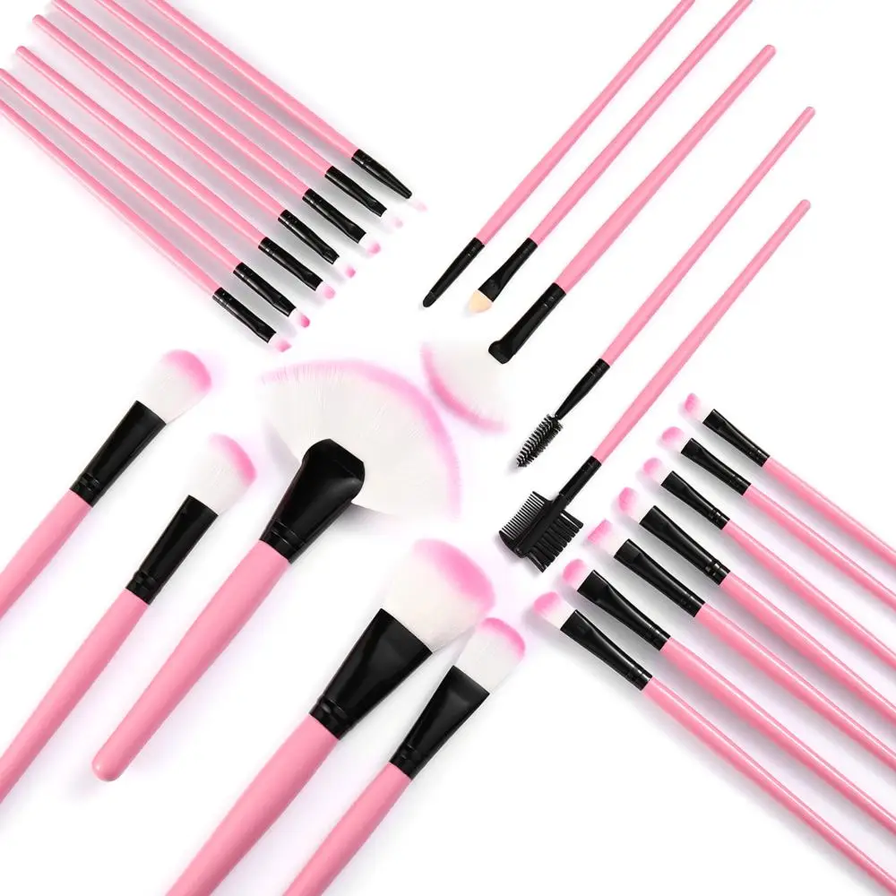 Набор кистей для макияжа 24 шт. розовая кисть основы Тени век мягкая Кисть