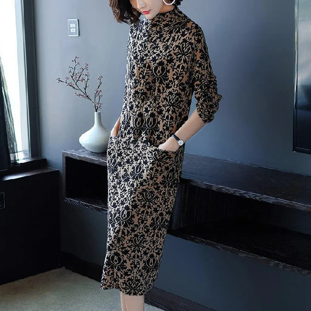 Женское Модное Элегантное прямое платье в богемном стиле длиной до колена с