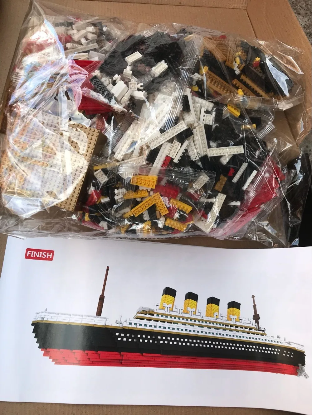 

3800 pcs PZX Mini blocks Titanic Building Bricks Model Big size 60cm Figures Educational Toys Boat Juguetes Girls Gifts for Kids
