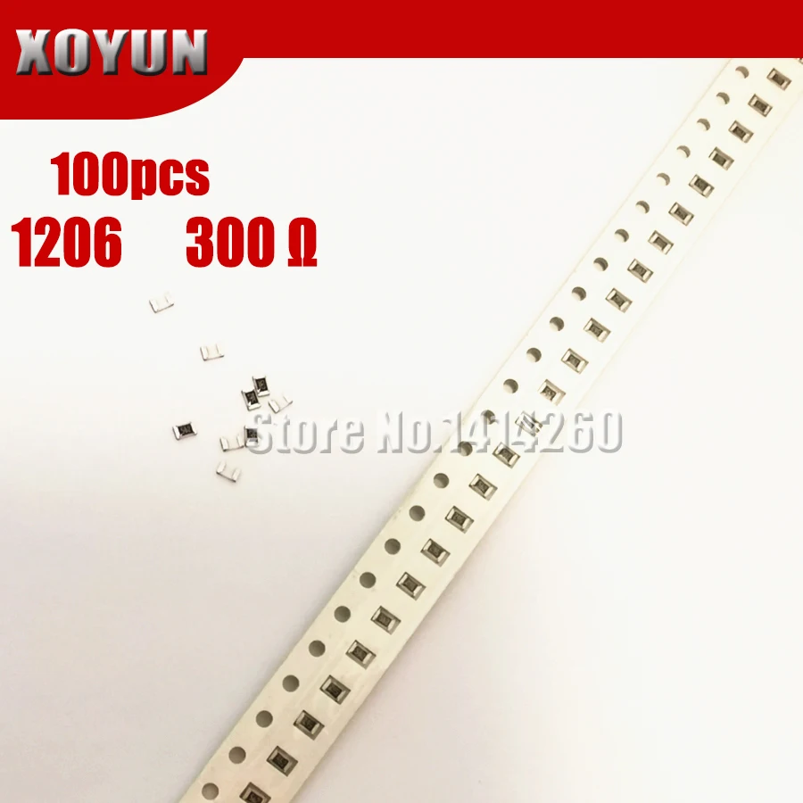 100 шт. 1206 SMD резистор 1% 300 Ом Чип Резистор 0 25 Вт 1/4 300R 301|Резисторы| |