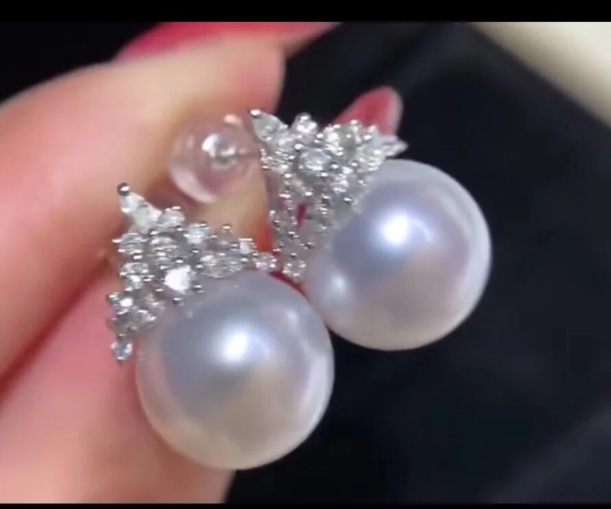 JCY чистый 925 стерлингового серебра ювелирные украшения свежей воды белый 9 10 мм