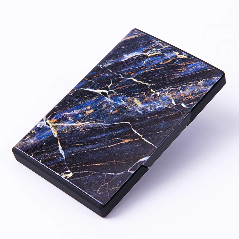 

YAMBUTO 2021 Fashion RFID Blocking Smart Wallet Metal Business Card BoxName Card Case Different Pattern Credit Card Holder