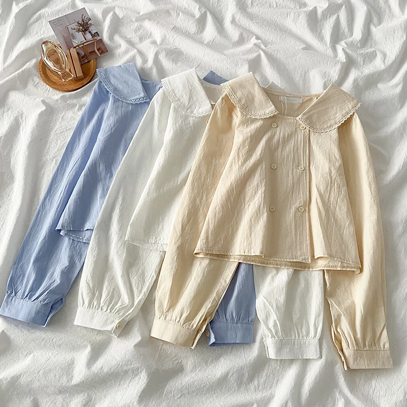 

Early Autumn New French Style Retro Doll Long Sleeve Shirt Women's Design Korean Style Niche Temperament Short All-match Shirt