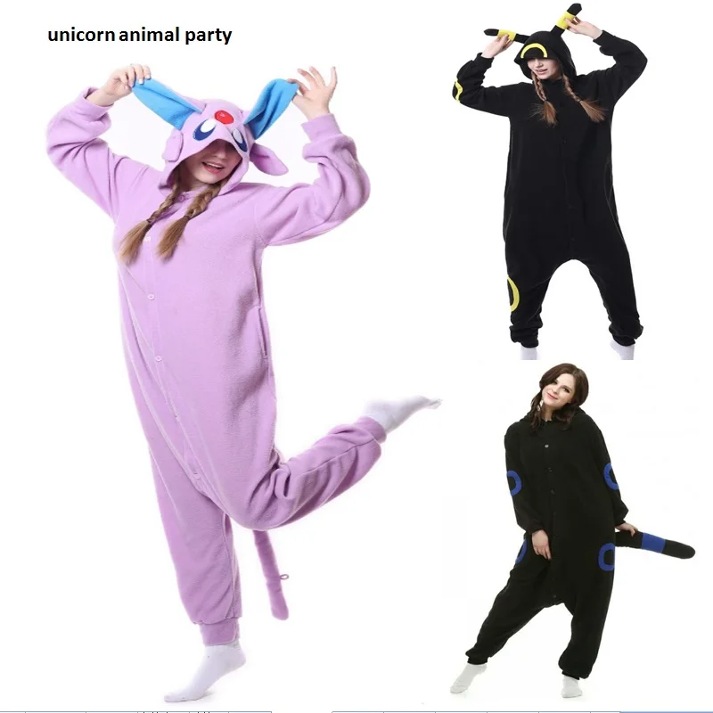 Kigurumi Взрослый Аниме Покемон косплей костюм черный умбреон Боди унисекс