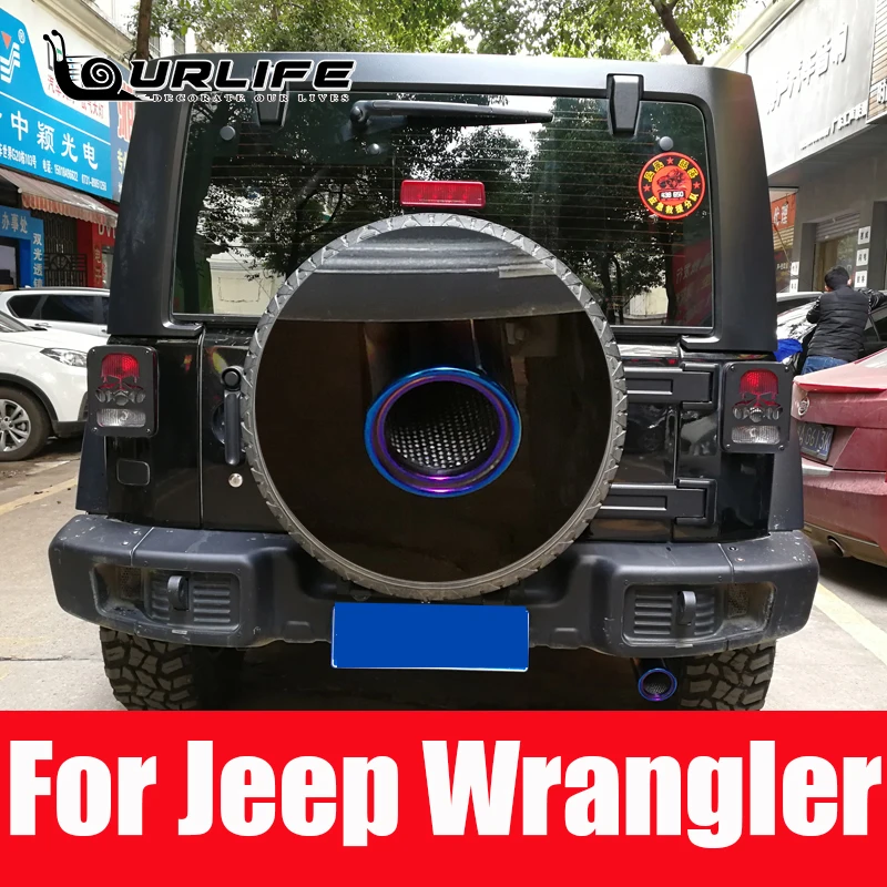 

For Jeep Wrangler JL 2018 2019 2020 Tail Exhaust Tip Pipes Education Pipe Muffler Stainless Steel Car Exterior Accessories