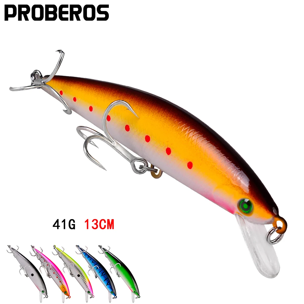 

PROBEROS 6pc Fishing lures 41g-1.5oz Hard Artificial Bait with Hooks 13cm-5" Pasce Tackle Crank Wobbler Minnow Baits Swimbait