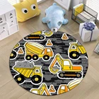 Детские милые круглые ковры с рисунками из мультфильмов, автомобильные коврики с принтом для гостиной, спальни, декоративный коврик для пола, нескользящий игровой коврик