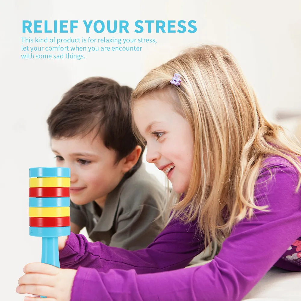 

4-6 Kid Anti Stress Toy Relaxed Fidget Stick Slip Durable Encounter Sad Things Stress Reliever Colorful Plastic Fidget Stick