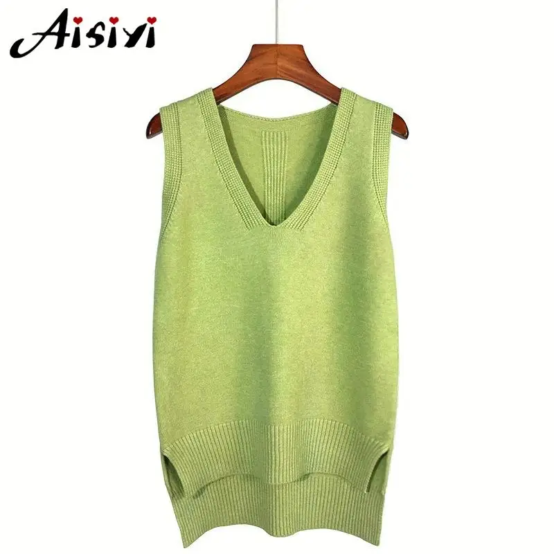 Осенний женский свитер жилет 2022 корейский элегантный студенческий пуловер с