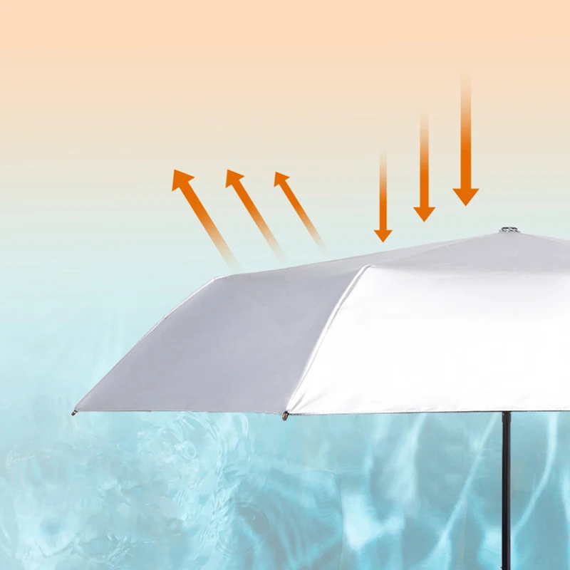 Женский мини зонтик Lydia серебристый от солнца из титана с защитой ультрафиолета и