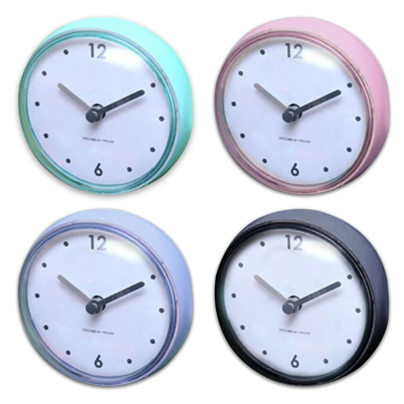 

Bathroom Waterproof Wall Hanging Suction Cup Clock Simple Design Wall Watch for Home Bedroom Living Room Decorations