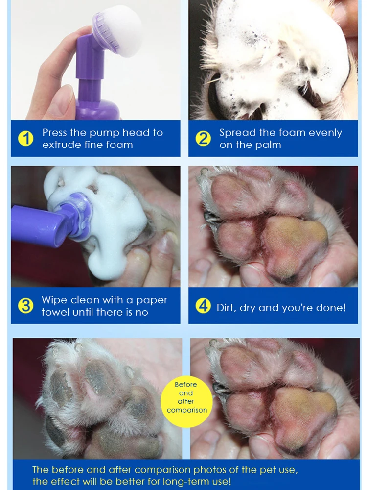 

Pet dog cleansing foam foot sole cleaning cat care clean foot washing liquid pet cleaning care products 150ml