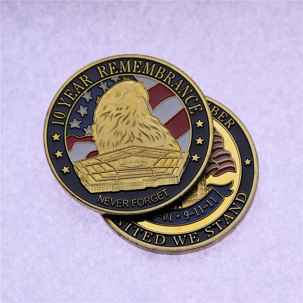 Монета 911 позолоченная 3 шт./лот Соединенные Штаты Орл свобода справедливость |