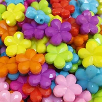 50pcs 414mm mixed color flower shape acrylic beads for jewelry making diy necklace bracelet accessories