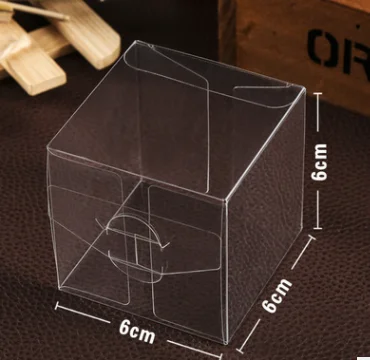 

100PCS 6*6*6cm Transparent waterproof Clear PVC boxes Packaging small plastic box storage event&party supplies