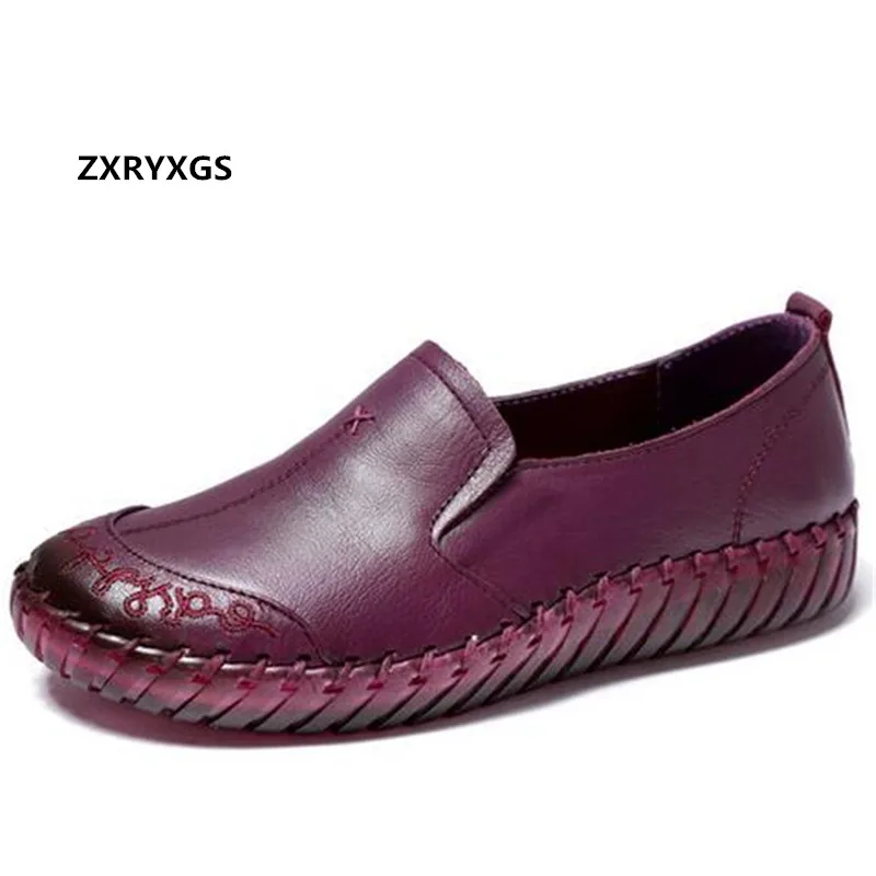 

Promotion 2022 New Classic Fashion Shoes Women Genuine Leather Shoes Flat Shoes Soft Sole Comfort Casual Shoes Woman Large Size