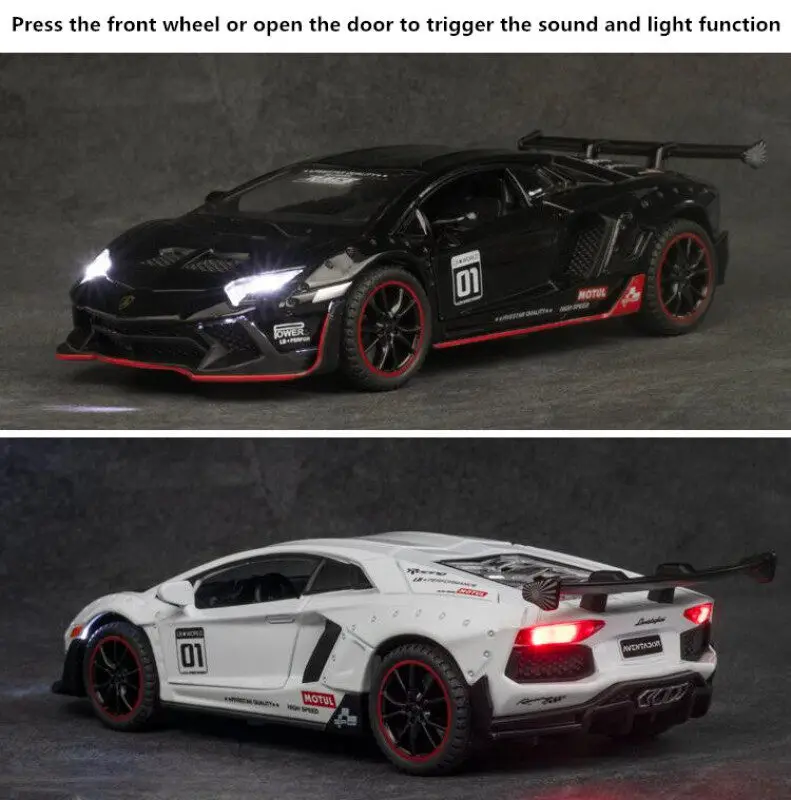 1:32 Lamborghini LP770-4 литые автомобили модель автомобиля из сплава со звуком и светом