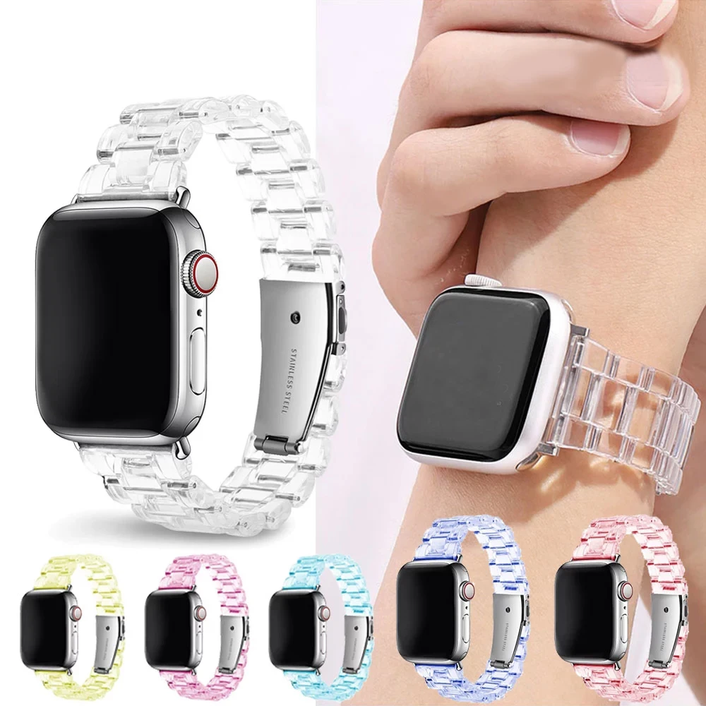 

Transparent Strap For Apple Watch 6 Band 42mm 38mm 44mm 40m Bracelet For iwatch Series 5 4 3 2 Watch Band, for iwatch 5 4 strap