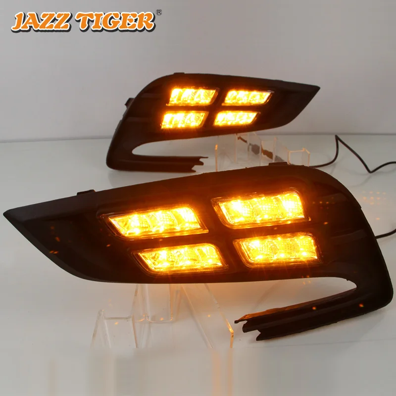 Джаз тигр 2 шт. отложным воротником желтый сигнал Функция Водонепроницаемый ABS 12В