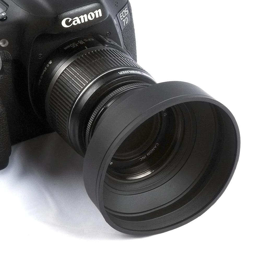 3 ступенчатая Резиновая бленда для объектива Sony Canon Nikon 49 мм 52 58 62 67 72 77 мм|Бленды| |