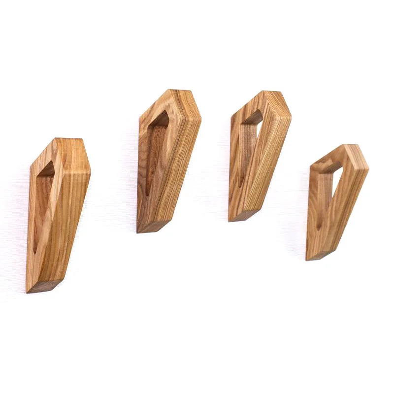 Simple modern solid wood hook log coat hook wall decoration hollow wall hanging wood products