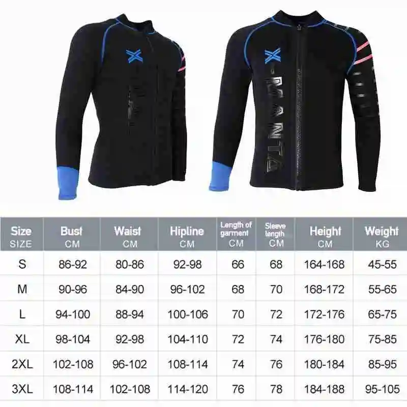 

Neoprene Wetsuit Men Diving Jacket Long Sleeve Snorkeling Thermal Winter Jacket Fishing Coat Swimwear Surfing Male O4G8