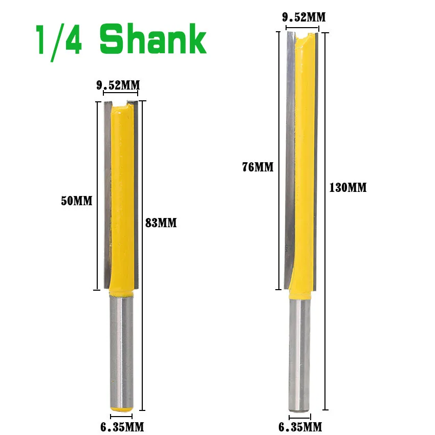 1pc 1/4 Shank Long Cleaning Bottom Router Bit Cutter CNC Woo
