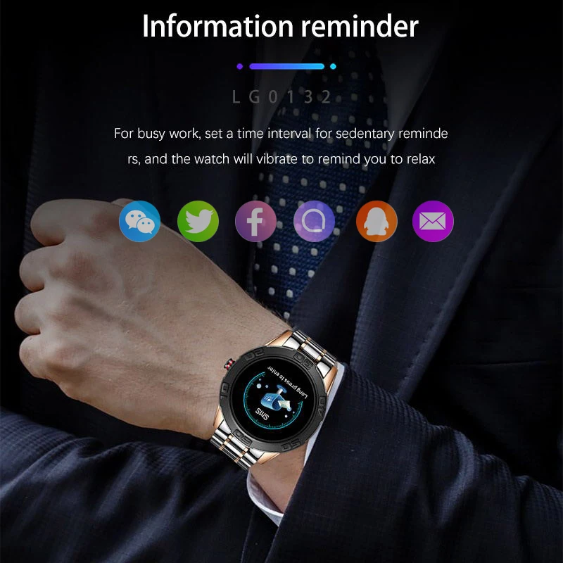 LIGE Смарт часы для мужчин IP68 водонепроницаемые спортивные напоминание о звонках