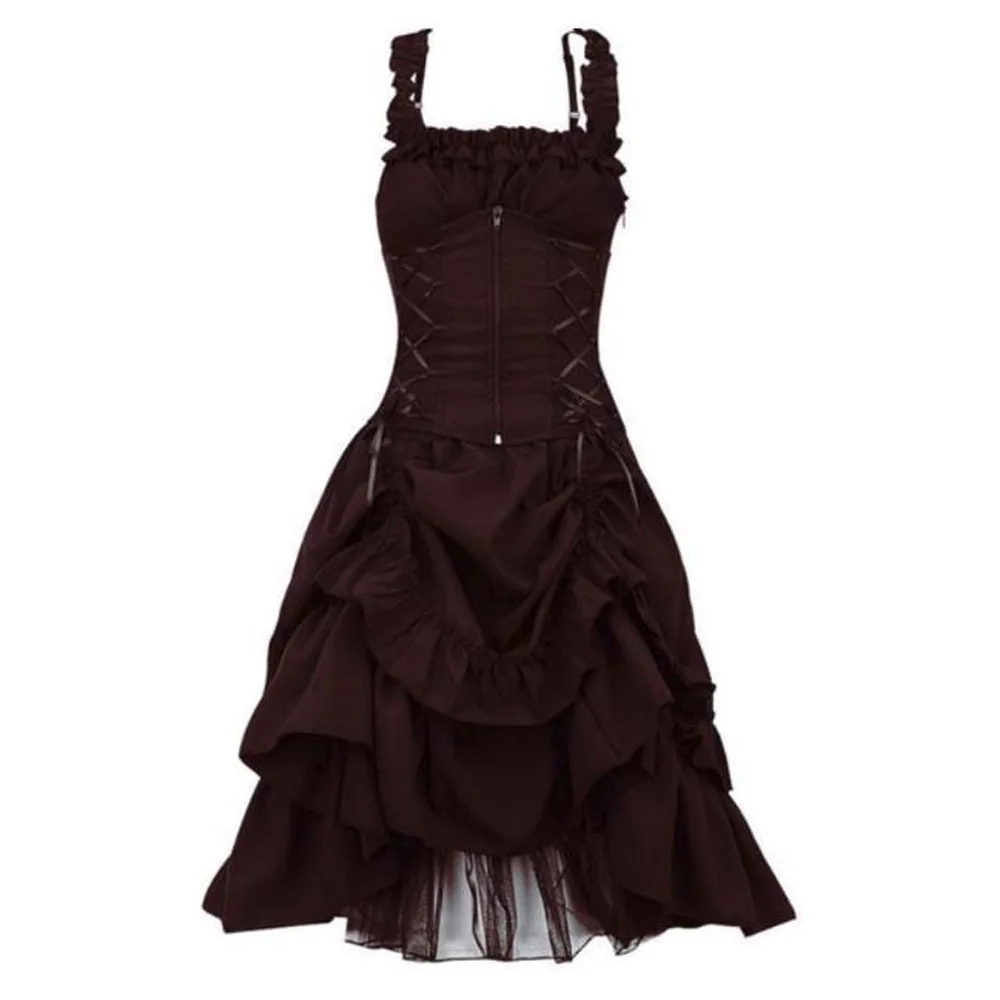 Женское Ретро винтажное викторианское готическое платье летнее кружевное