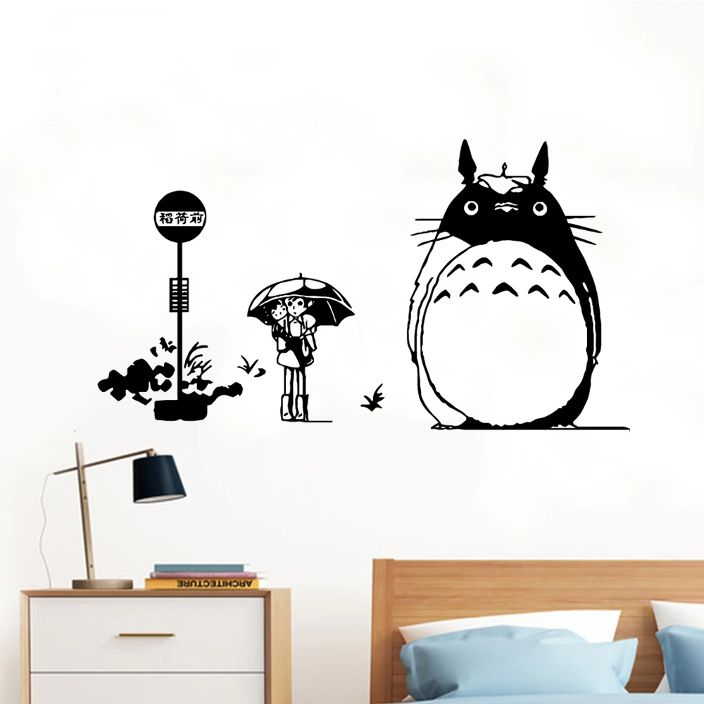 Съемные Виниловые кухонные настенные наклейки Totoro обои для маленьких детей