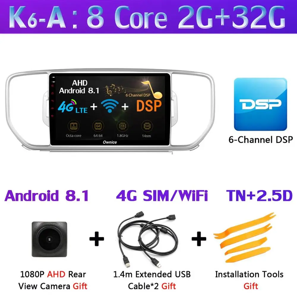 K6-A 360 ° панорамный 4 аппарат не привязан к оператору сотовой связи 4G+ 64G Android 9,0 Автомобильный мультимедийный радио для Kia KX5 Sportage 4 gps навигации DSP CarPlay - Цвет: K6-A