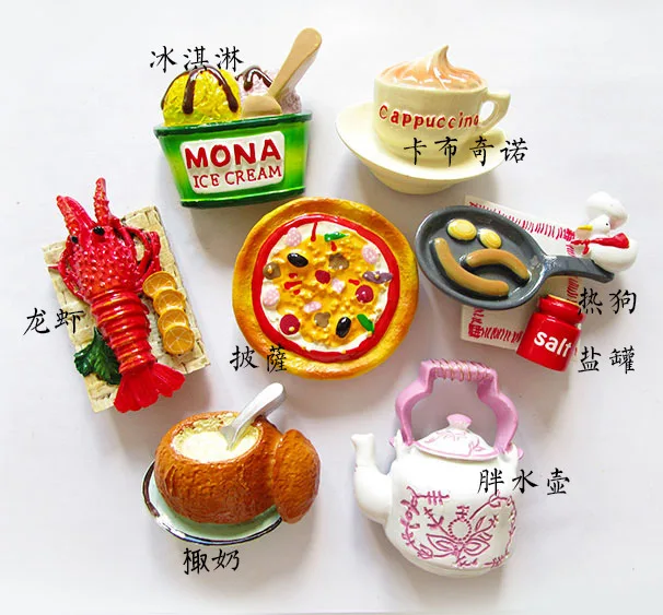 Креативный прекрасный холодильник из смолы магнит на имитация еды производство