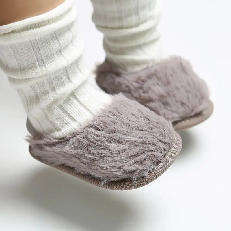

Fashion Faux Fur Baby Shoes Cute Infant Baby boys girls shoes soft sole indoor shoes