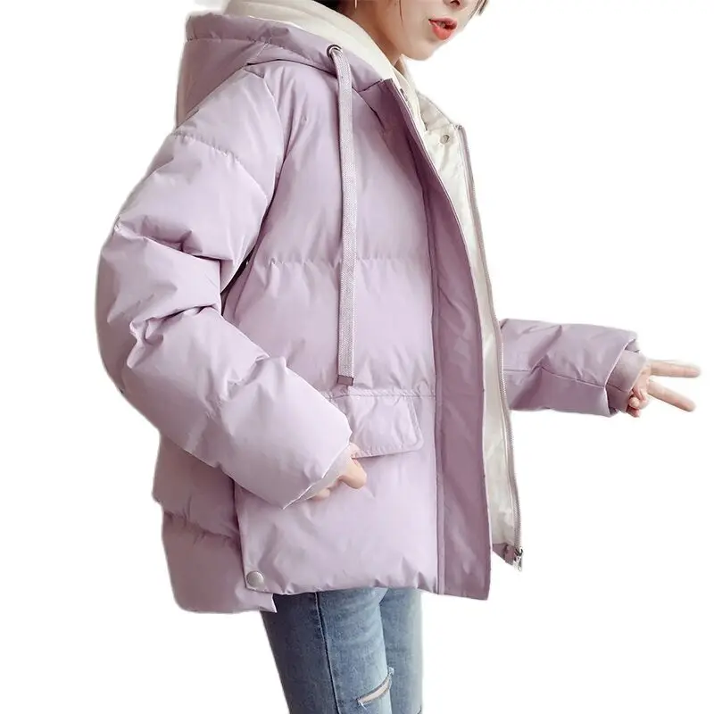 

Winter Coat Women 2021 Fashion Jacket Cotton padded Warm Parka Outwear Short Hooded Solid Female Jackets thing