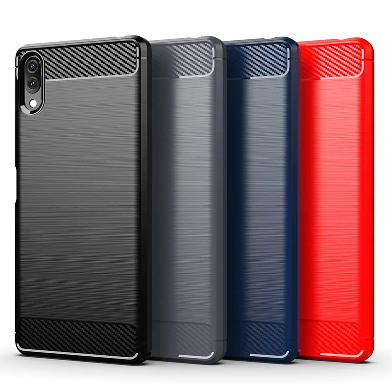 Carbon Fiber Cover Shockproof Phone Case For Sony Xperia 1 5 10 II III Ace Plus L3 XZ1 Compact XZ3 XZ2 Premium Bumper Cover