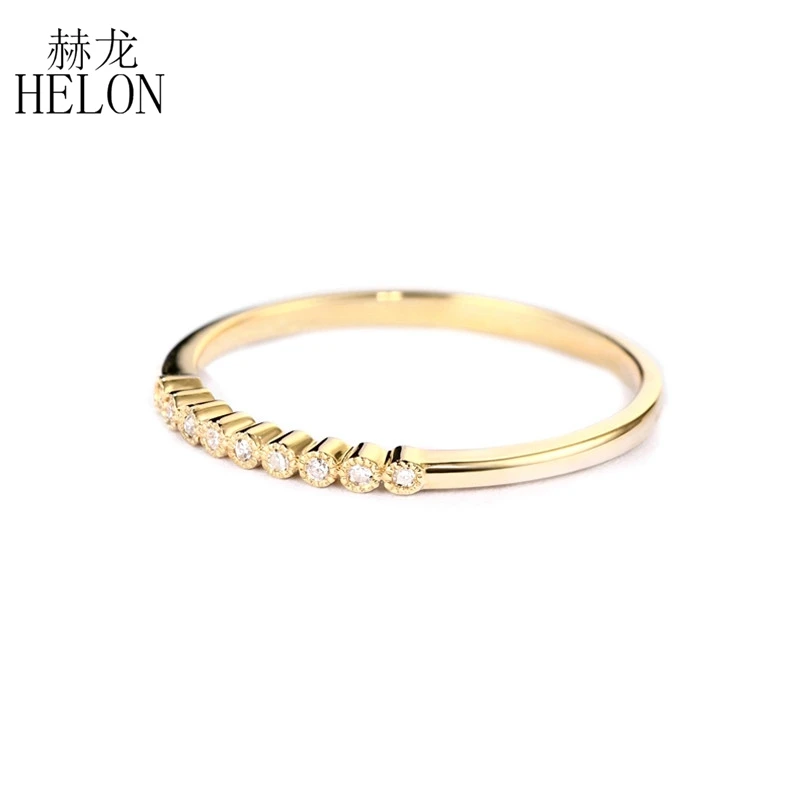 HELON Moissanites кольцо Твердые 14 К желтого золота VVS/FG Цвет положительный результат
