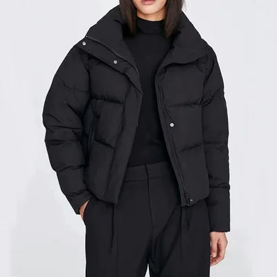 

temperament winter autumn and commuter short Korean jacket brown cotton-padded coat