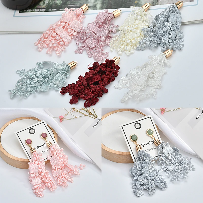 Кружевные кисточки с бахромой серьги ручной работы сделай сам украшения для ушей