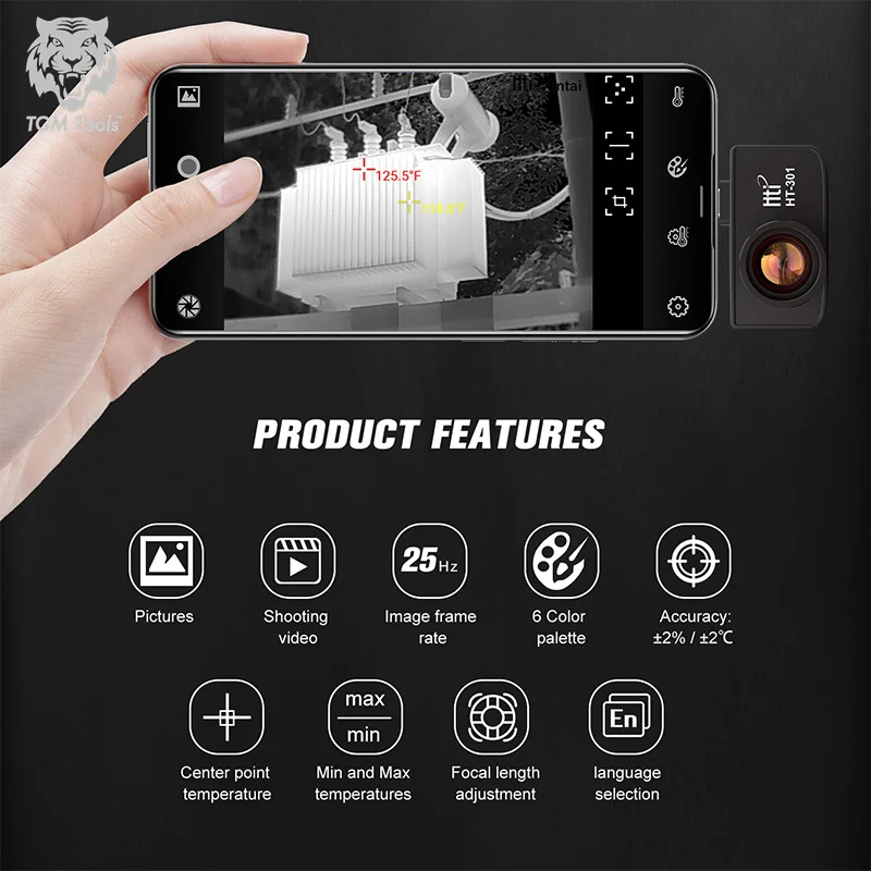 HTI HT-301 Термический инфракрасный изображитель мобильного телефона IR-камера с Android C-камеры, совершенно нового качества.
