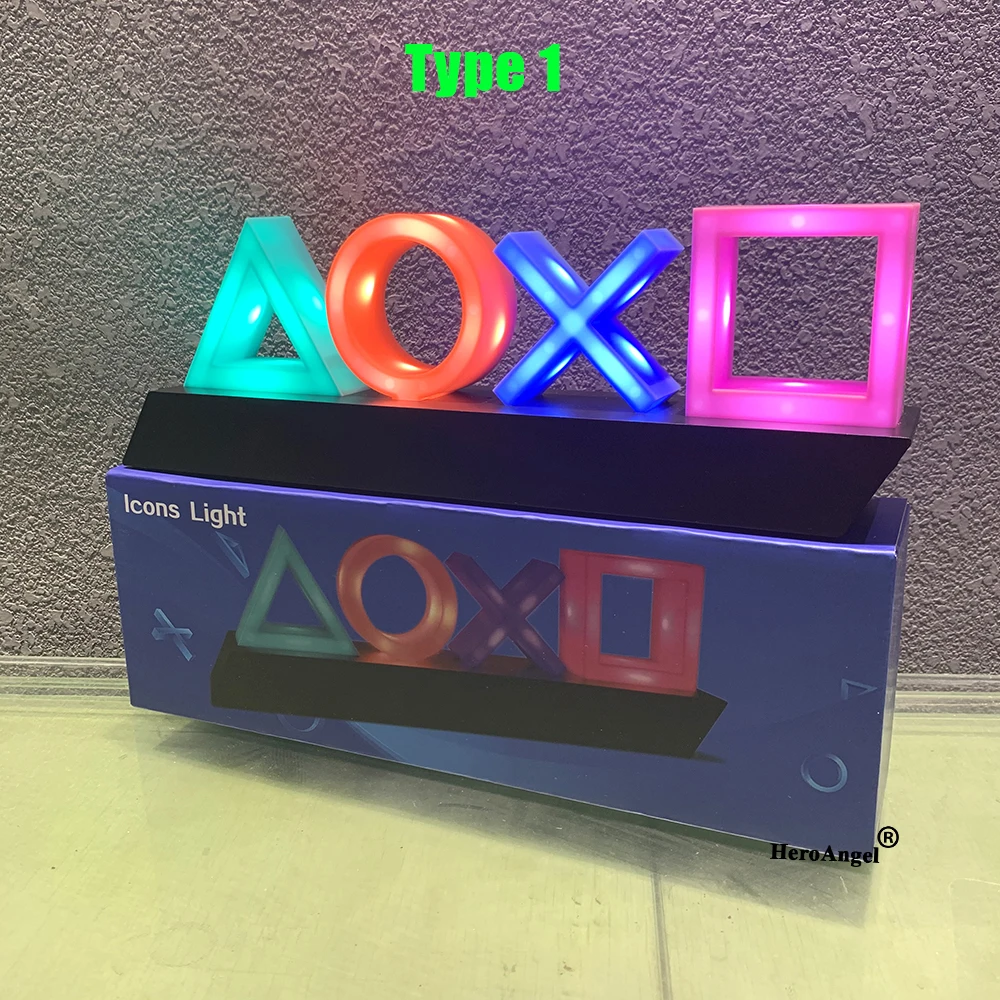Светодиодная лампа-значок для PS4/PS5 Звуковое управление декоративная лампа